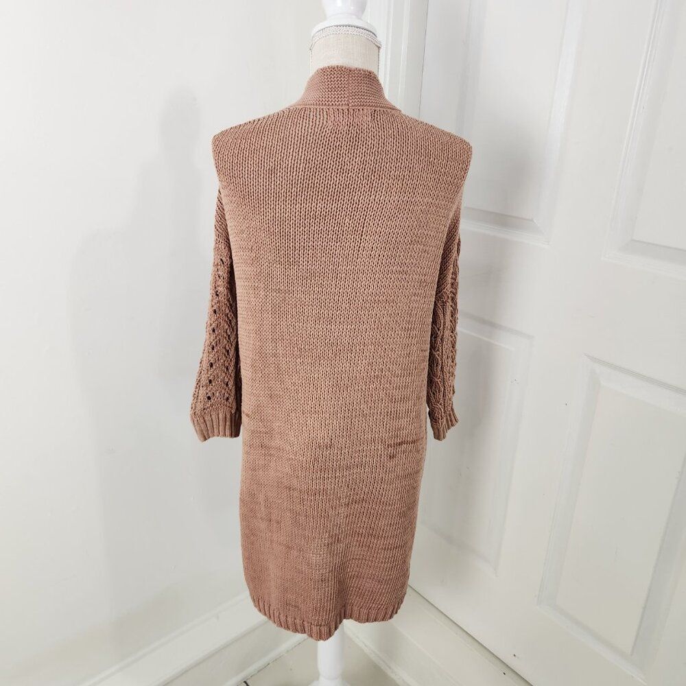Johnny Was Sweater Womens M Neutral Beige Calme Cardigan Tunic Boho Western - Picture 4 of 13